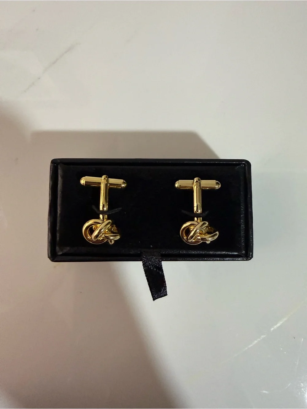 Gold Tone Knot Cufflinks for Men